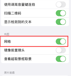 禹会苹果手机维修网点分享iPhone如何开启九宫格构图功能 