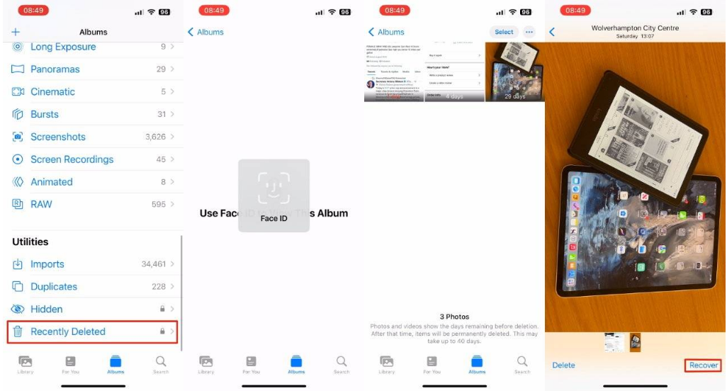 禹会苹果14维修分享 iPhone14 上恢复已删除的照片 